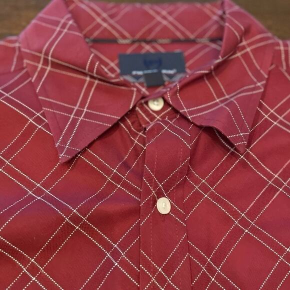 ⭐️ Phat Farm Red Vintage Button Down Long Sleeve Cotton Collar Shirt‎ Men's XL - Picture 4 of 8